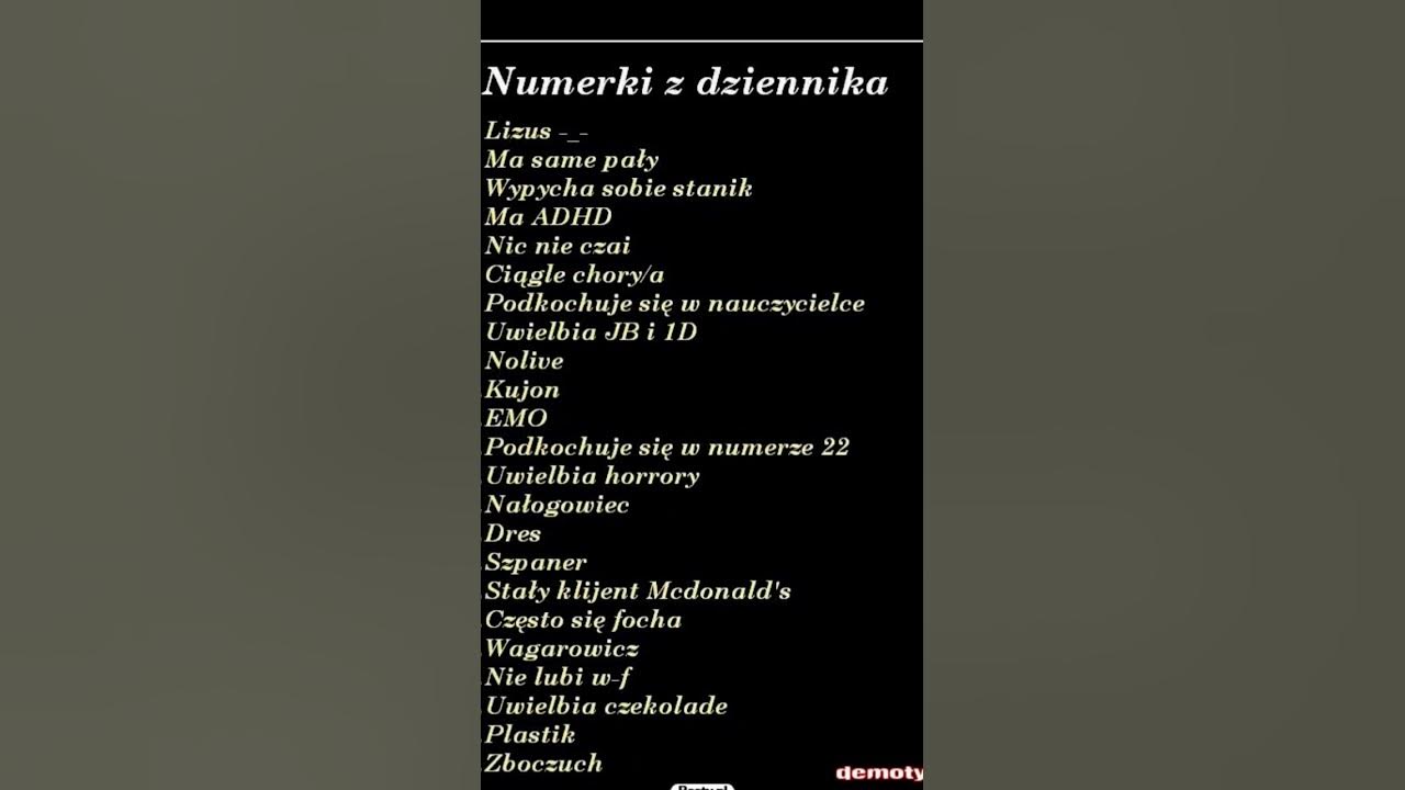 Numerki Z Dziennika Które Do Siebie Pasują Numerki z dziennika - YouTube