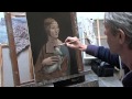 Painting a copy of Lady with an Ermine