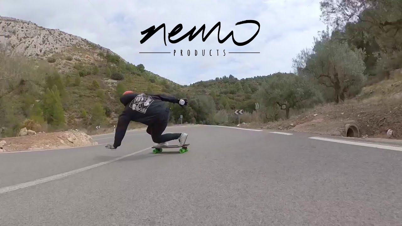 Fast downhill skateboarding in Alicante