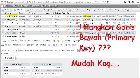 Cara Mengganti Primary Key Pada Database MySQL | Tanpa menghapus tabel