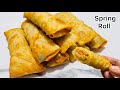 Iftar special spring roll recipe with homemade sheets  how to make bakery style rolls