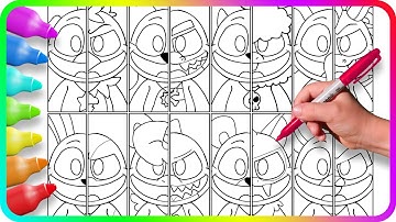 Coloring Pages SMILING CRITTERS vs NIGHTMARE CRITTERS. Satisfying Coloring Poppy Playtime characters
