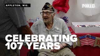 Man celebrates 107th birthday, shares keys to a long life in Wisconsin