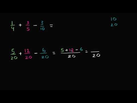 სამი წილადის მიმატება და გამოკლება