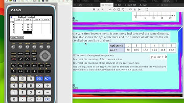 Computing the linear regression (line of best fit) using Casio cg50