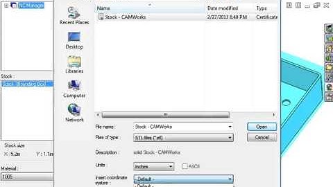 02 CAMWorks 2 5 Axis Milling   04 Defining Stock from STL