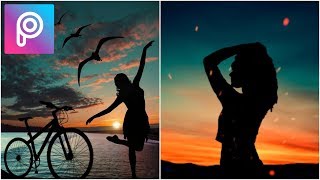 Silhouette tutorial - How to make silhouette effect photo portrait in Mobile ( Picsart tutorial )