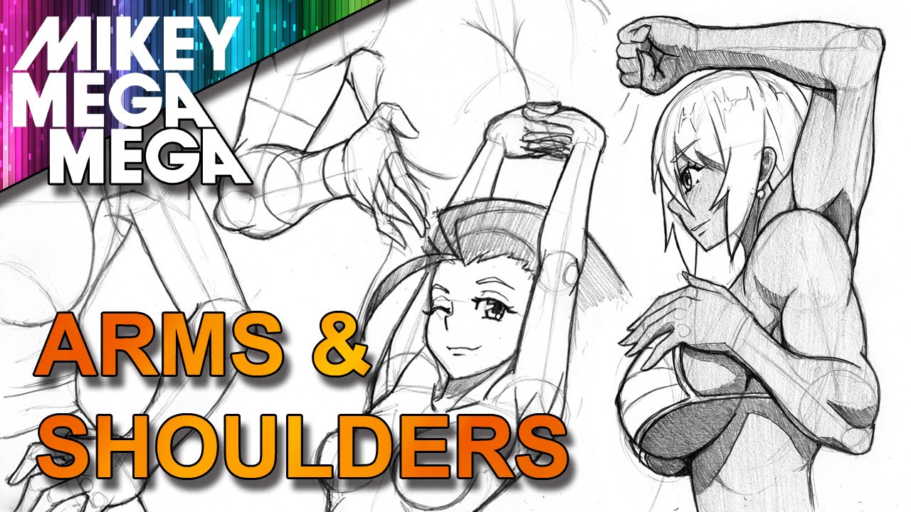 How To Draw ARMS FOR ANIME MANGA FEMALE CHARACTERS with MIKEY MEGA MEGA