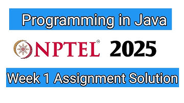 Nptel Programming in Java Week 1 Assignment Answers 2025