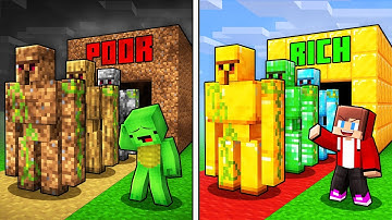 Mikey POOR vs JJ RICH Golem Army Survival Battle in Minecraft (Maizen)