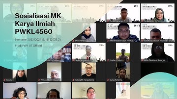 Sosialisasi MK Karya Ilmiah (PWKL4560) - Semester 2023/2024 Ganjil (2023.2) #universitasterbuka #pwk