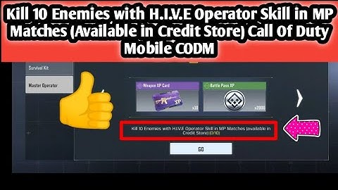 Kill 10 Enemies with H.I.V.E Operator Skill in MP Matches (Available in Credit Store) CODM
