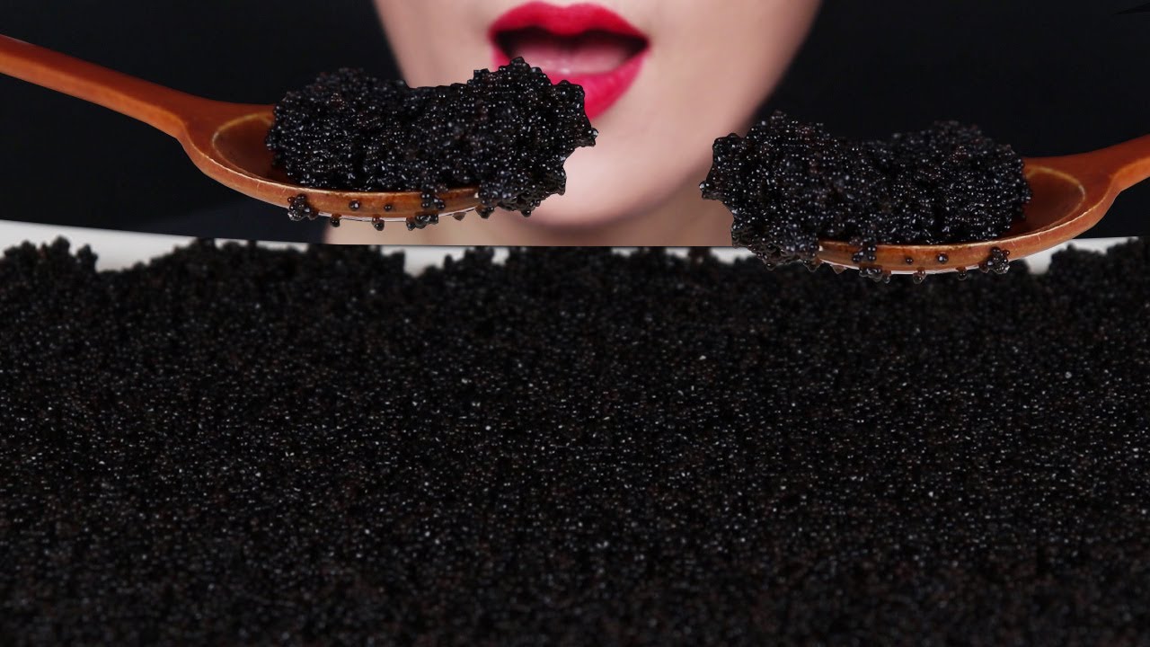 ASMR |Flying Fish Roe(Tobiko Eggs) Eating Sounds 날치알(블랙) 리얼사운드먹방 とびこ Mukbang