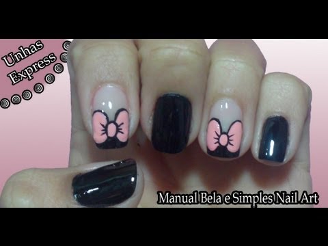 Unha Express Decoração com Lacinho  Manual Bela e Simples