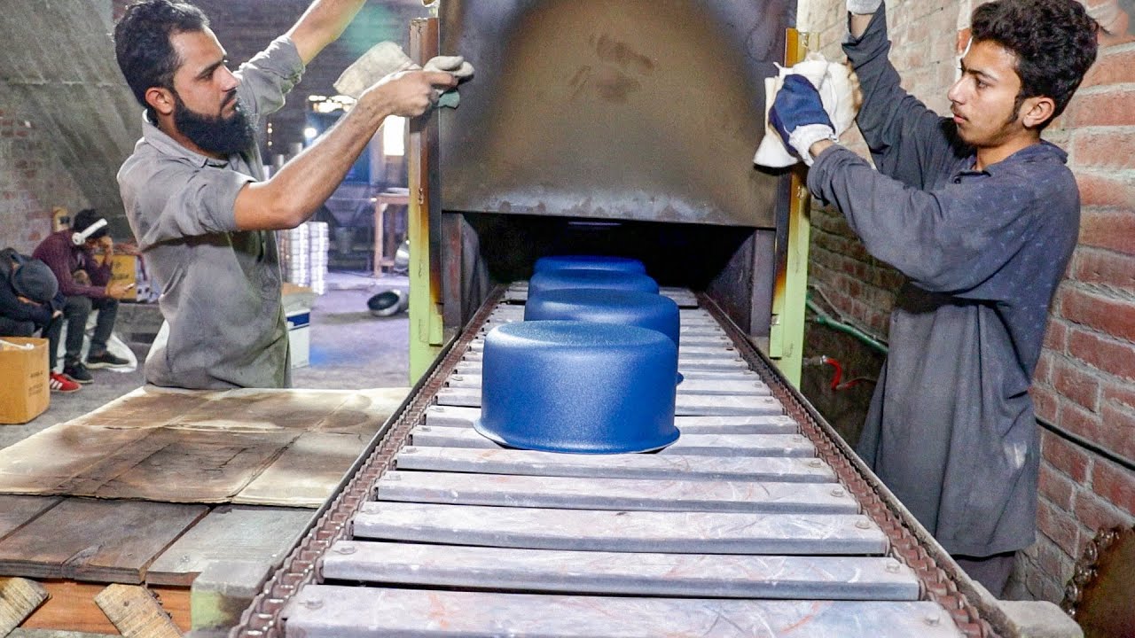 Process of Making Non Stick Pan Factory Mass Production Process YouTube