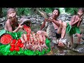 Primitive Technology - Crocodile In Forest &amp; Yummy Squid Cooking