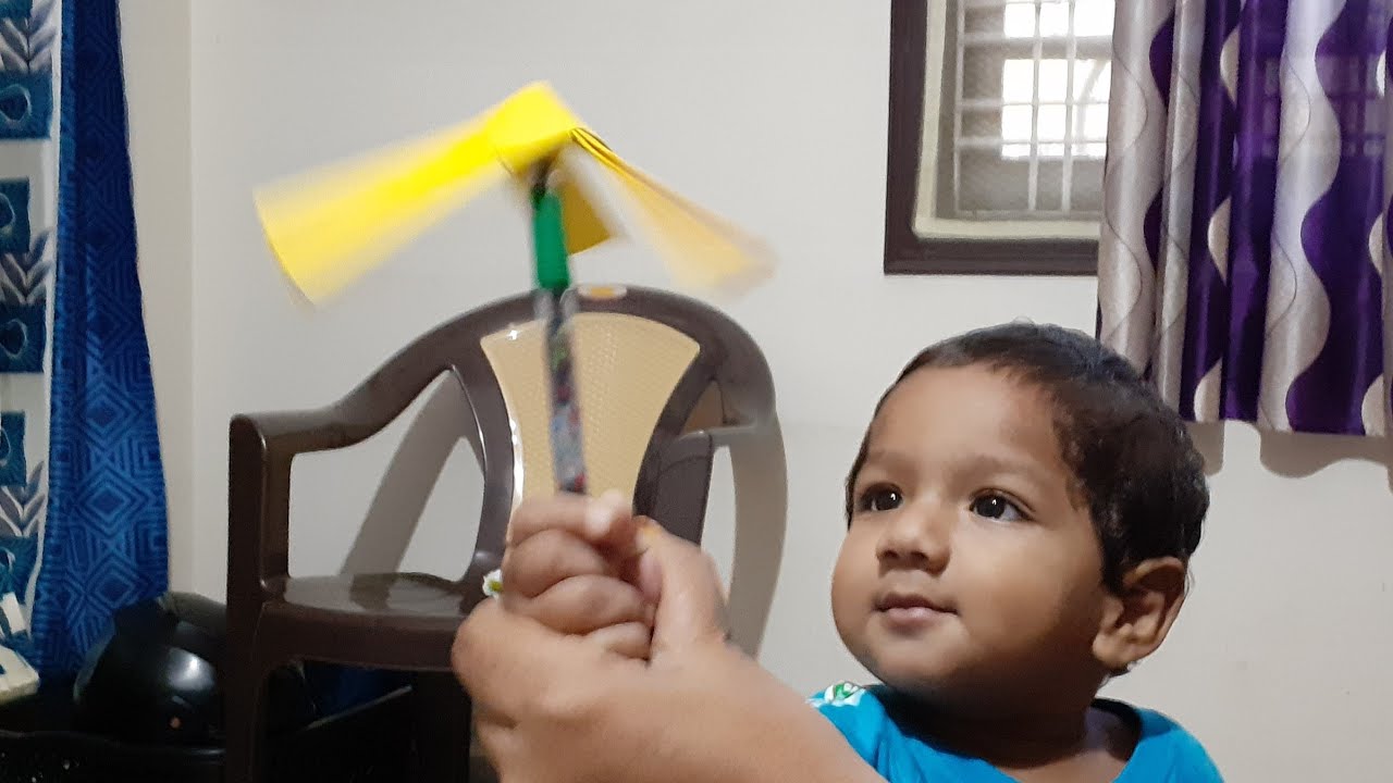 Make Wind Paper Fan Toy YouTube