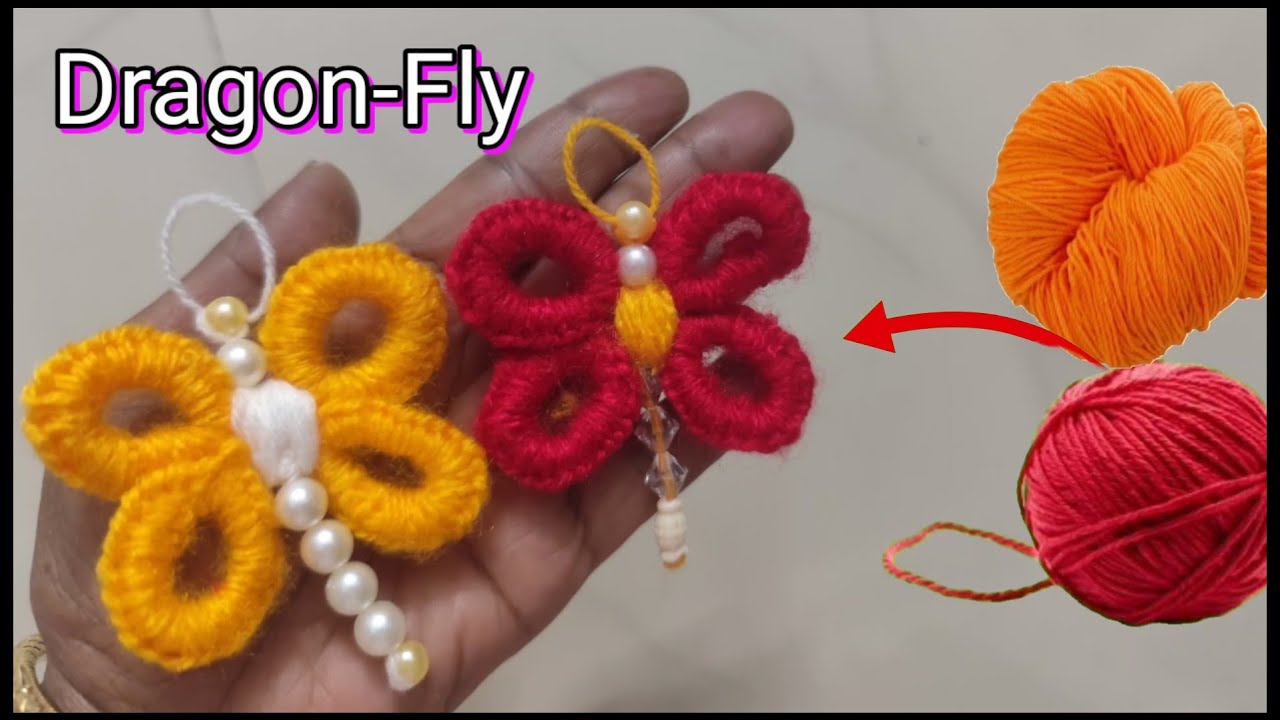 Wool se Beautiful Dragonfly | Easy Woolen Butterfly Craft Idea | 