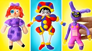 Personajes de "El asombroso circo digital" con cinta y arcilla - ¡Conoce a Pomni, Jax y Ragatha!