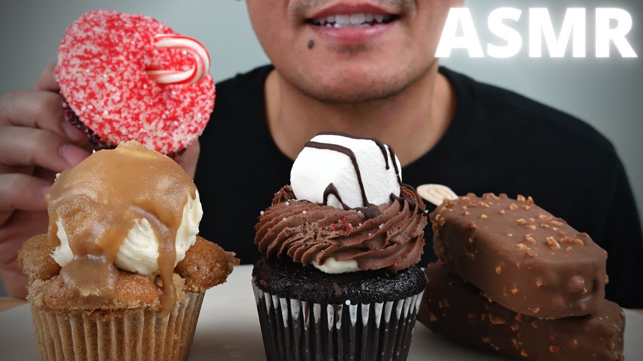 ASMR | Salted Caramel Apple Pie + Candy Cane + Hot Cocoa + Häagan-Dazs | The Hangry Mole