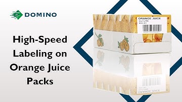 Efficient High-Speed Labeling on Orange Juice Packs | Domino Printing