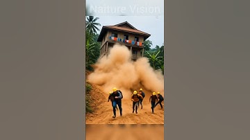 Landslide _Destroys_ Home 🚨 #disaster #shorts #landslide #shortvideo