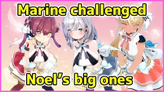 Houshou Marine challenged Shirogane Noel's big ones