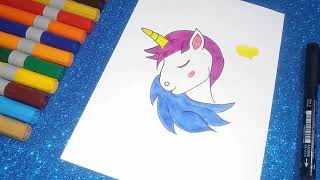 طريقة رسم حصان اليونيكورن| How to Draw a Unicorn | shorts#