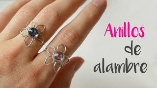 Cómo hacer  ANILLOS DE ALAMBRE  con forma de flor 293