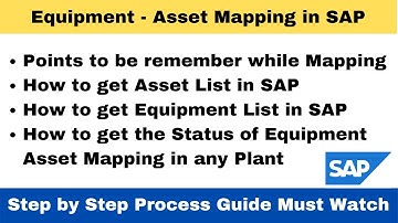 How to Map Equipment with their respective FICO Asset in SAP. I Equipment and Asset List in SAP II