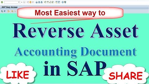 How to reverse Asset Accounting document in SAP