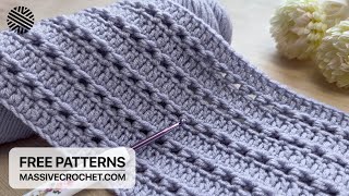 SO EASY, FAST & LOVELY Crochet Pattern for Beginners! ⚡  Crochet Stitch for Blanket, Scarf & Hat