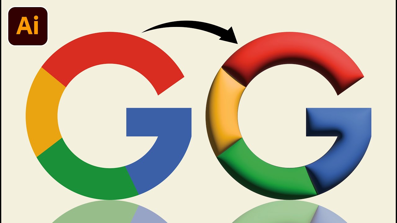 How to make 2D & 3D Google Logo Design in Illustrator | Tutorial - YouTube