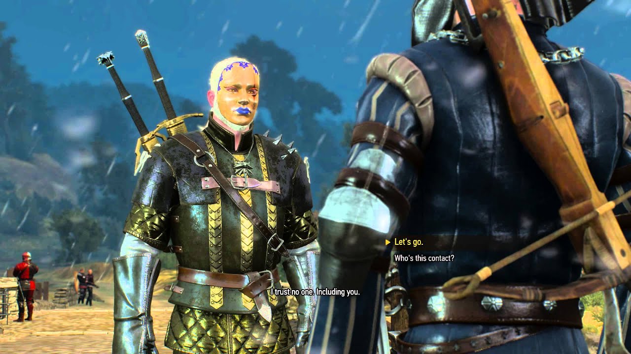 The Witcher 3 - Get Junior: Geralt Meets Vernon Roche Outside Oxenfurt "Something's Not Right" Scene