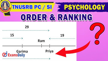 TNUSRB SI psychology questions | Order and Ranking Reasoning | TN Police SI Questions and Answers