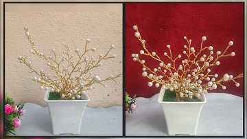 Pearl tree DIY /how to make a tree with pearl /pearl wire tree /homedecor