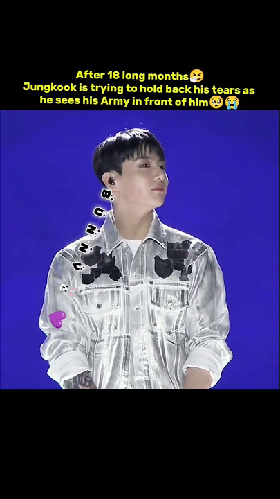 After 18 long months🥺 Jungkook is trying to hold back his tears as he sees his Army in front of him😭