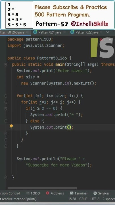Java Pattern-58 | 500 Java Pattern Programs #shorts #java #coding # ...