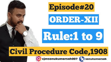 EPISODE#20: ORDER-XII: ADMISSION: CIVIL PROCEDURE CODE,1908