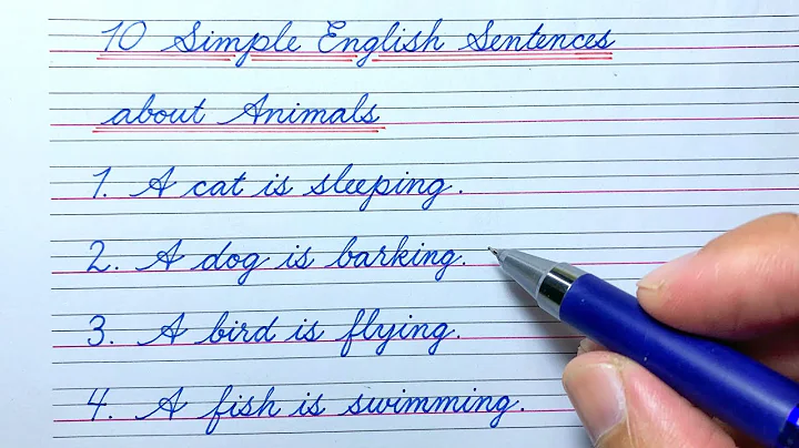 10 Simple English sentences about Animals | Cursive writing sentences | Cursive handwriting practice