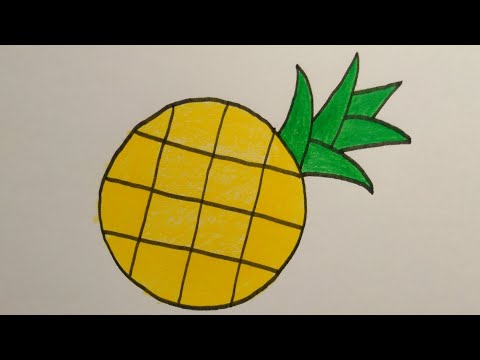 สอนวาดรูปสับปะรด​แบบง่าย | Drawing​ a​ pinepple​ easy​ for​ beginer​ | My​ Sky​ Channel.