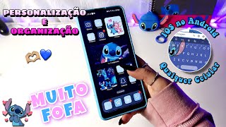 Personalização com tema STITCH | iPHONE no Android 💙 screenshot 2