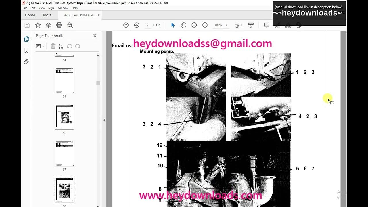 Ag Chem 3104 NMS TerraGator System Repair Time Schedule Manual