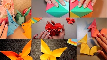 ASMR 5 Origami Ideas (Paper Folding Sounds) Whisper / 2 hours