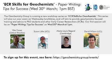 ECR Skills for Geochemists’ – “Paper Writing: Tips for Success”