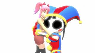 Saiko And Pomni Hugging Eachother Sfm