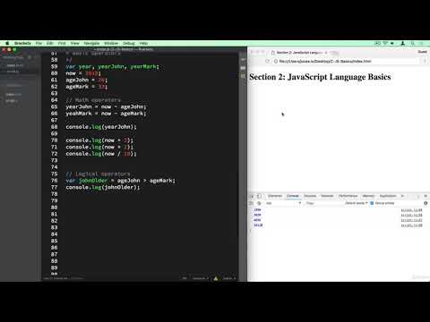 The Complete JavaScript Course 2018: Build Real Projects! : Basic Operators