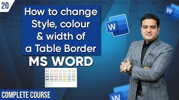 How to Change Style, Colour & Width of a Table Border in MS Word | Mastering Table Formatting