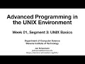 Advanced Programming in the UNIX Environment: Week 01 - Unix Basics