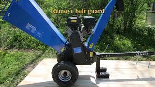 Changing the belts on a Powerfist 420 cc / 15 hp wood chipper